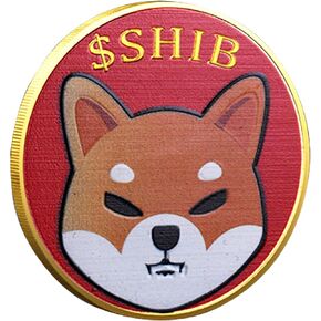 1Pcs Shiba Inu Coin, Shiba Commemorative Coin 24K Red and Gold Plated, 3mm SHIB Cryptocurrency, Collectible Coin with Protective Case, Blockchain Cryptocurrency, Home and Office Decoration