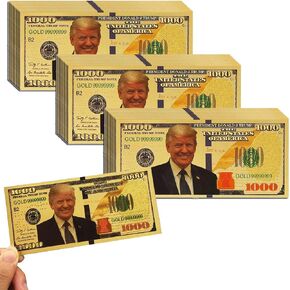 1000 دولار دونالد ترامب بيل أورانوت ، ألف 24 كيلو 24 كيلو الذهب المطلي دونالد ترامب Limited Edition Bill مليون دولار هدية كبيرة لهواة جمع العملات والجمهوريين (30 قطعة)