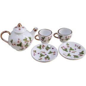 5pcs Mini Tea Set Child Food Teapot Cup Ceramics
