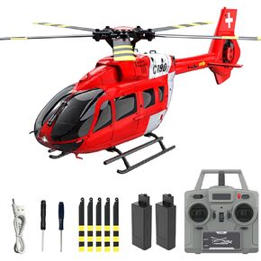C190 Remote Control Helicopter, 1:30 Scale H145 Helicopter 2.4G 6CH RTF Single Propeller Aileron Free, Optical Flow Positioning, Six-axis Gyroscope Stabilization Gift for Adults and Kids