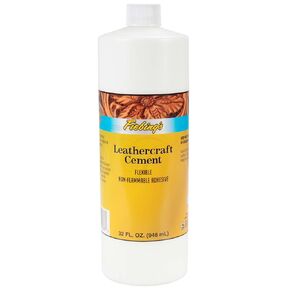 Fiebing's Leathercraft Cement (32 Oz) - Leather Glue Adhesive - Quick Drying, High Strength, Flexible, Permanent Bonding Leather Repair for Jackets, Shoes, Furniture, Purse - Non-Toxic & Non-Flammable