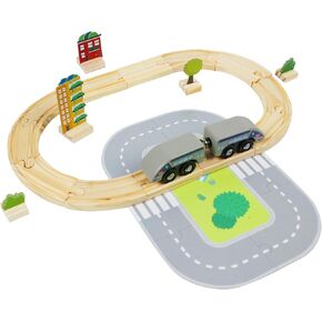 My First Magnetic Train Set, Toy Train with Wooden Train Track, Children's Educational Toys, Sustainable Sensory Toys, Kids Toys for Boys Girls Ages 3+, 30-Piece Train Set