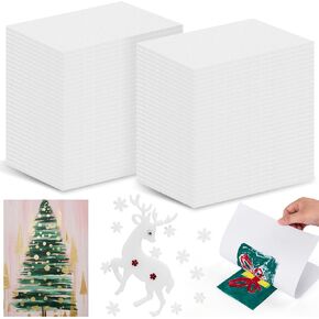 HFKPJRT 50 PCS POAM PRINTING PRINTING ، 4 × 6 بوصة من أوراق الرغوة البيضاء ، 2 مم لوحة رغوة EVA سميكة للحرف اليدوية ، وألواح الستايروفوم المحددة لصنع البطاقات ، وصياغة ، والطباعة ، والطابع ، والفصول الدراسية ، وحجز الخردة