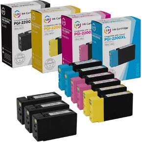 LD Products Ink Cartridge Replacement for Canon PGI-2200XL High Yield (3 Black, 2 Cyan, 2 Magenta, 2 Yellow, 9-Pack) Compatible with Canon Maxify Printers: iB4020, MB5020, and MB5320