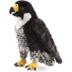 Folkmanis Peregrine Falcon Hand Puppet, Black/White/Yellow
