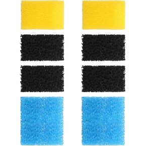 AquaMiracle Fish Tank Filter Replacement Sponges, Aquarium Filter Replacement Parts, Including 2 x Fine Sponge, 2 x Coarse Sponge & 4 x Carbonized Sponge