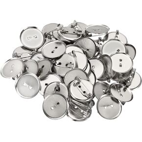 50pcs 2.5cm Silver Brooch Clasps Pin Disk Base Disc Blank Thicken Cabochon Trays for Badge DIY Jewelry Craft Making Decoration Accessories