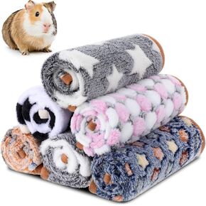 6 PCS غينيا خنازير الفراش بطانيات الصوف 16 × 24 بوصة قفص القفص قابلة للغسل قابلة لإعادة الاستخدام حيوان صغير الحيوانات الأليفة PEE PAD PAD PAD PAD للهامست