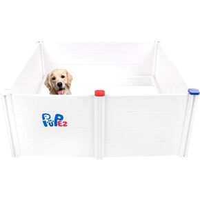 Whelping Box for Large Breed Dogs 24" Extra Tall Whelping Box for Dogs Dog Whelping Box Whelping Box for Puppies (48"x48"x24" White)