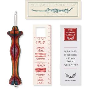 The Oxford Punch Needle #14 (1/8 inch Loop) Fine Point Punch Needle | Patented Design | Ergonomic Colorful Symfonie Wood Handle | Electropolished Steel Tip | Ideal for Rug Hooking