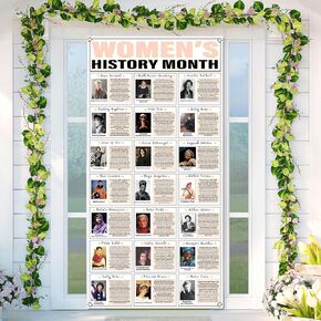 Women’s History Month Door Decorations March International Women’s Day Door Cover Famous Women Quotes School Classroom Office Door Banner