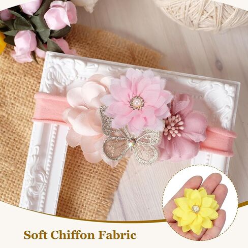 PATIKIL Fabric Brooches Flowers, Fabric Flowers for Brooch Pin Sewing Fabric Appliques Headband Embellishments with A Pearl in Saudi Arabia