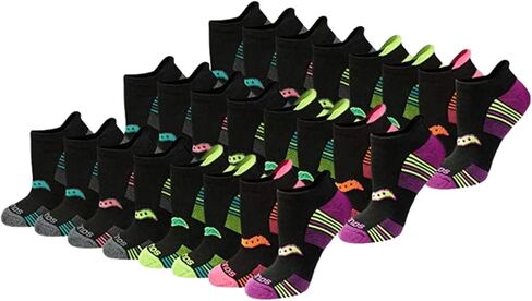 Saucony Women's RunDry Performance Heel Tab Athletic Socks, Available in S-L (8, 16, 24 Pairs), Charcoal Assorted (8 Pairs), Medium in Saudi Arabia