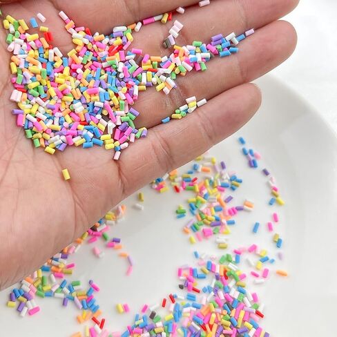 Mulutoo 120G Fake Sprinkles Fake Candy Resin Sprinkles Sprinkles Clay Sprinkles Polymer Clay Slices Polymer Sprinkles for DIY Crafts Phone Case Fake Cake Dessert(265-mixed color 6) in Kuwait