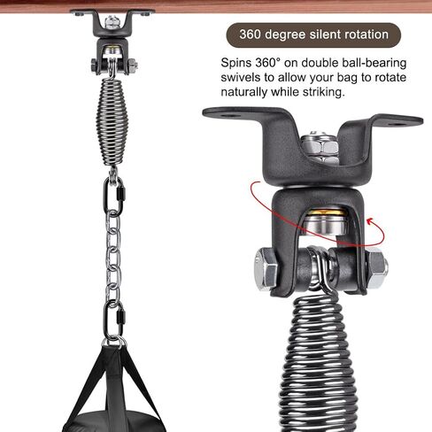 طقم معلق Seleware Ammock ، محمل شماعات التأرجح مع الربيع ، سلسلة 39 بوصة و Carabiner ، 360 درجة ، الدوران ، مواجهة داخلية في الهواء الطلق ، مجموعة أرجوحة أرجوحة للأرجوحة للخشب والخرسانة in Kuwait