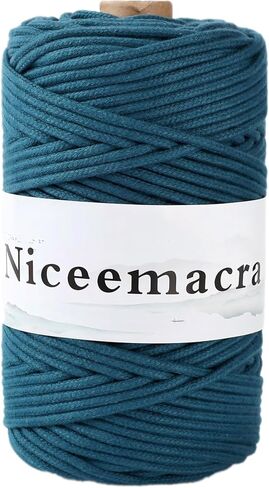 Braided Macrame Cord 3mm x 110yards,Cotton Macrame Rope, Colored Rope,Macrame String Cotton Yarn, Macrame Yarn Craft Cord Plant Hangers, Crafts, for Knitting (Apricot) in Saudi Arabia