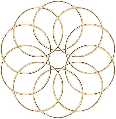 20 PCS 2 بوصة حلقات معدنية للذهب الحرفي الأطواق الأزهار Macrame Hoops لحلقات DIY Crafts Macrame Dream Supplies (الذهب ، 2 بوصة) in Kuwait