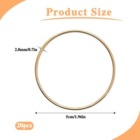 20 PCS 2 بوصة حلقات معدنية للذهب الحرفي الأطواق الأزهار Macrame Hoops لحلقات DIY Crafts Macrame Dream Supplies (الذهب ، 2 بوصة) in Kuwait