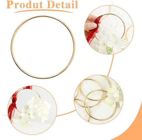 20 PCS 2 بوصة حلقات معدنية للذهب الحرفي الأطواق الأزهار Macrame Hoops لحلقات DIY Crafts Macrame Dream Supplies (الذهب ، 2 بوصة) in Kuwait