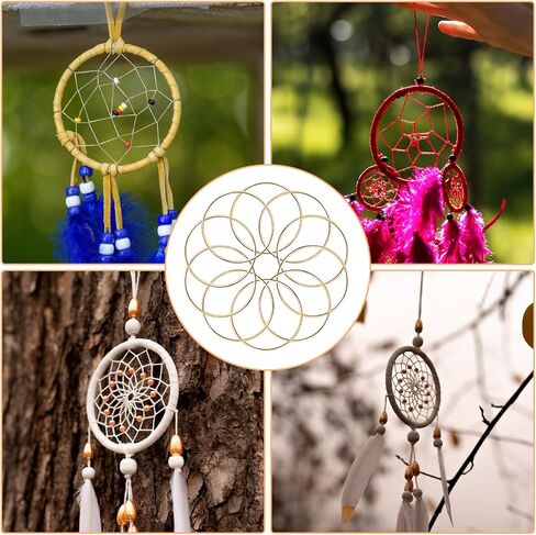 20 PCS 2 بوصة حلقات معدنية للذهب الحرفي الأطواق الأزهار Macrame Hoops لحلقات DIY Crafts Macrame Dream Supplies (الذهب ، 2 بوصة) in Kuwait