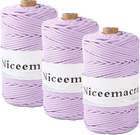 Braided Macrame Cord 3mm x 110yards,Cotton Macrame Rope, Colored Rope,Macrame String Cotton Yarn, Macrame Yarn Craft Cord Plant Hangers, Crafts, for Knitting (Apricot) in Saudi Arabia