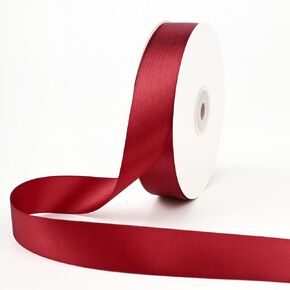 50 Yards Wine Red Ribbon, 1 Inch Wine Red Solid Satin Ribbon Wrapping Paper Ribbon for DIY Curling Craft Gift Wrapping Flower Bouquet Wedding Birthday Party Hair Floral Craft Sewing Decoration
