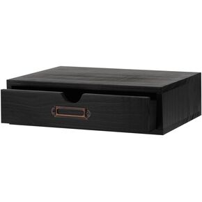 Wooden Storage Box with 5 Drawers Apothecary Drawers Vintage Wooden Drawers Wood Desktop Organizer with Drawers Countertop Drawers Library Card Catalog Cabinet Apothecary Cabinet （BLACK）