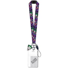 DC The Joker Lanyard with PVC Dangle,Purple