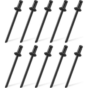 Fit for GM NOS Dash Rosette Rivets Stainless Steel, Fit for Ford Chrysler AMC VIN Door TAG Black 10Pcs