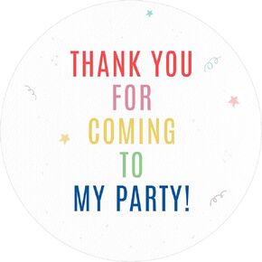 Colorful Thank You Labels Thank You for Coming to My Party Stickers | 2 inch | 60pcs Waterproof Favor Labels for Wedding, Bridal Shower, Baby Shower