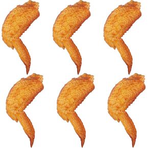 AUEAR, 6 Pack Simulated Chicken Wings Fake Food Model for Kitchen Home Decoration Display Prop