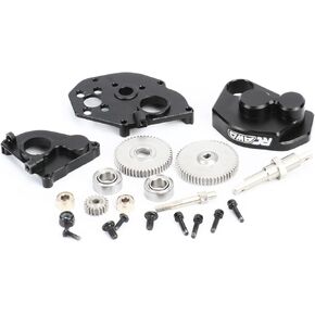 RCAWD Motorless Full-Metal Mid-Reducer Gearbox for Axial SCX24 AXI90081 AXI00001 AXI00002 AXI00005 AXI00006(Black