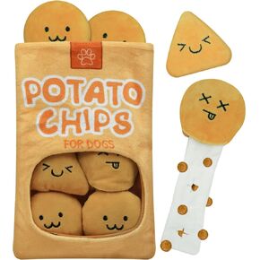 XIGGA Interactive Potato Hide and Seek Snuffle Puzzle Plush Dog Potato Toys, Enrichment Treat Mental Stimulation Relief Stress for Small Medium & Large Dogs