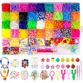 ABSOFINE 3000+ Rubber Band Bracelet Kit, Loom Bracelet Making Kit for Girls, Loom Bands Refill Kits Gift for Boys Birthday DIY Friendship Bracelets