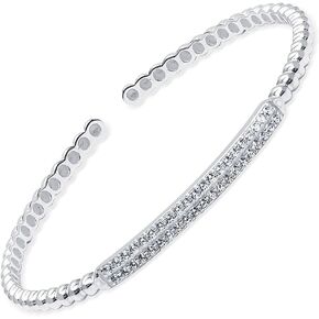 LeCalla 925 Sterling Silver 18K Gold-Plated Italian Cuff Bangle Bracelet for Women Teen