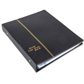 Meightai Leather 240-Pocket Paper Money Currency Album, 3-Ring Binder Currency Holders for Collectors, Collection Folder for Paper Souvenirs, Holder Book for Travel Bill/Banknote/Stamp and Cash, Black