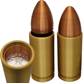 Bullet Coin Tube - Securely Holds a Full Tube of Qty (20) American Silver Eagles in Each Bullet. (Pack of 2).