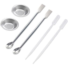 BRBASAP 2Pcs Metal Paint Tray Mixing Palette 2Pcs Metal Paint Stirrers 2Pcs Clear Plastic Droppers for Airbrush Painting Model Mixing DIY Art Craft Small Cups Bowls and Mixing Dishes