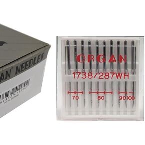 Organ DB X 1 Industrial Sewing Machine Needles for JUKI DDL-555, Singer, Brother,16X257 Sizes 70/10 80/12, 90/14, 100/16 - Total 10 Assorted Needles