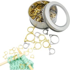 Wonafa 60 PCS Cat Schitch Marker Metal Stitch Markers Crochet Stitch Marker Cat Ears Metal Crochet Still Stitch Marker Corchet Locking DIY knitting knitting sewt