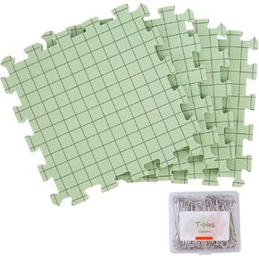 4pcs حجب الحصير لمشاريع الحياكة والكروشيه ، 0.75 بوصة حظر الكروشيه الإضافية الكثيفة مع 100 طن ، لوحة حظر الشبكة ، وملحقات الكروشيه الرغوية القابلة لإعادة الاستخدام لمحبي الحياكة