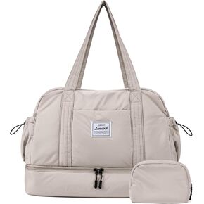 LOVEVOOK Weekender Bags for Women Travel Duffle Bag with Shoe Compartment, Carry on Overnight Bag 3 Pcs Set