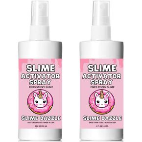 Splime Activator Spray 2 Fl Oz x 2 Pack Fix Fix Sticky Slime Made in USA Slime Dazzle