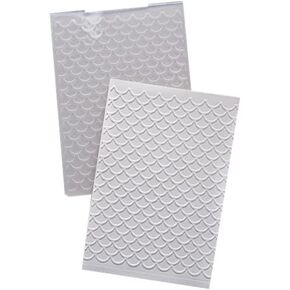 Mermaid Scales Embossing Folders for Card Making, Scales Embossing Folder Template for DIY Paper Crafts Scrapbooking Polymer Clay Decoration