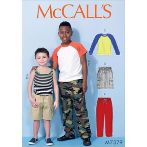 McCall's Patterns Raglan Sleeve and Tank Tops/Cargo Shorts and Pants