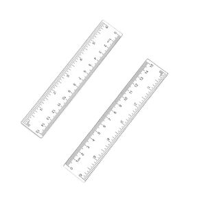 2 Pack 6 inch Clear Plastic Ruler, 15 cm Straight Rulers, Transparent Measuring Tools, Drafting Tools, Flexible Ruler with Inches and Centimeters for School and Office Supply