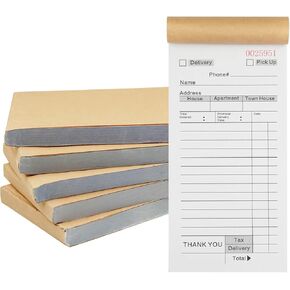 10 Packs Delivery Form Paper，500 Sets 3 Part Carbonless Order Delivery Form,50 Sets Each Pad, 6.89x3.35 inch