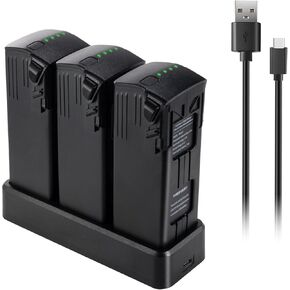 مجموعة بطارية Mavic 3 Series الأصلية لـ DJI Mavic 3 Pro/Mavic 3 Pro Cine/Mavic 3 Classic/Mavic 3/Mavic 3 Cine/Mavic 3 Enterprise Drone （3 Pack Mavic 3 بطاريات ومركز واحد لشحن البطارية）