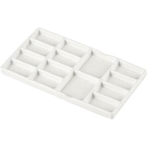 8" Porcelain Watercolor Palette - 14 Well Ceramic Artist Paint Palette with Mixing Tray for Painting and Craft Projects