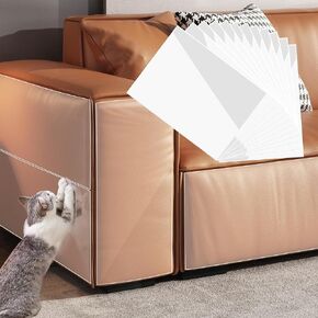 Cat Scratch Furniture Protector, 12 Pack Furniture Protectors from Cats Scratching, Furniture Protectors from Cats Claw, Easy Remove and No Pin, Couch Cat Scratch Protector